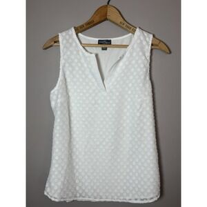 Market & Spruce Ezide Textured Mixed Material Top White Size Small Tank top